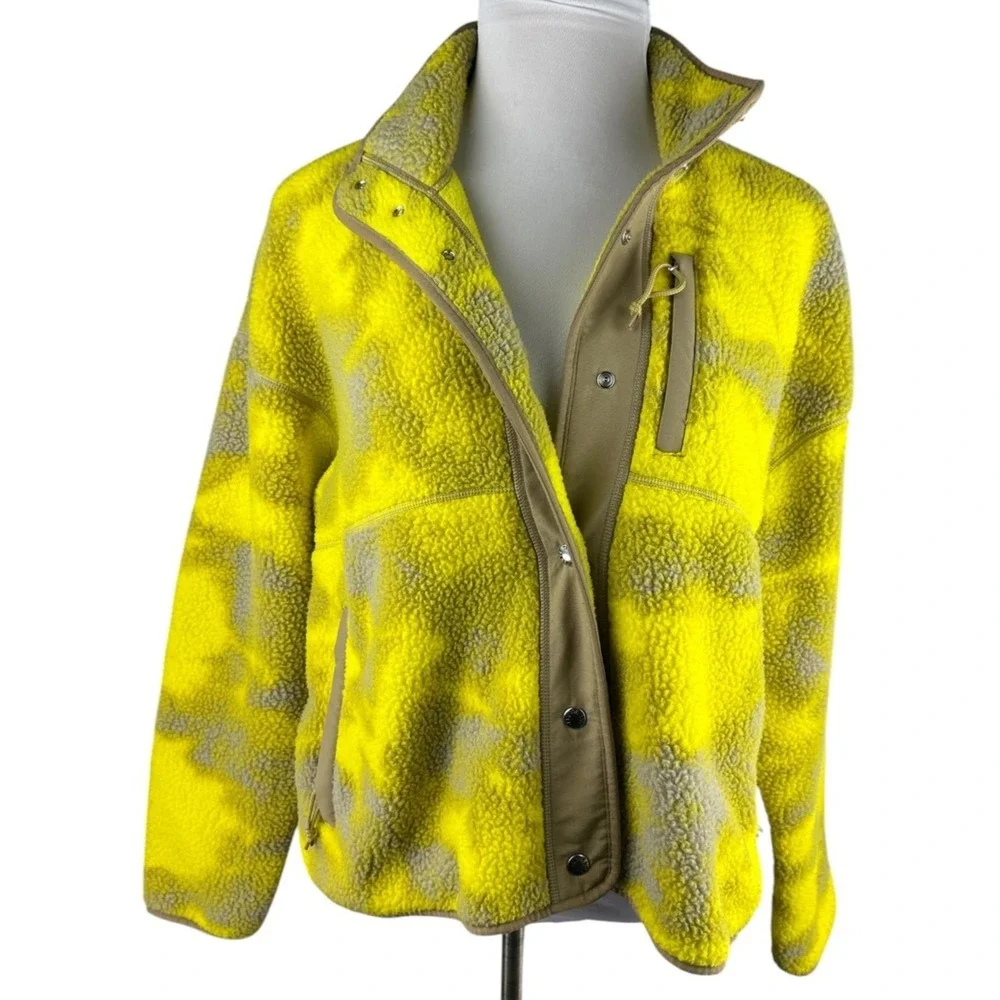 The North Face Cragmont Printed Fleece Jacket Snap Yellow Tan Women's Size XL - Picture 3 of 15